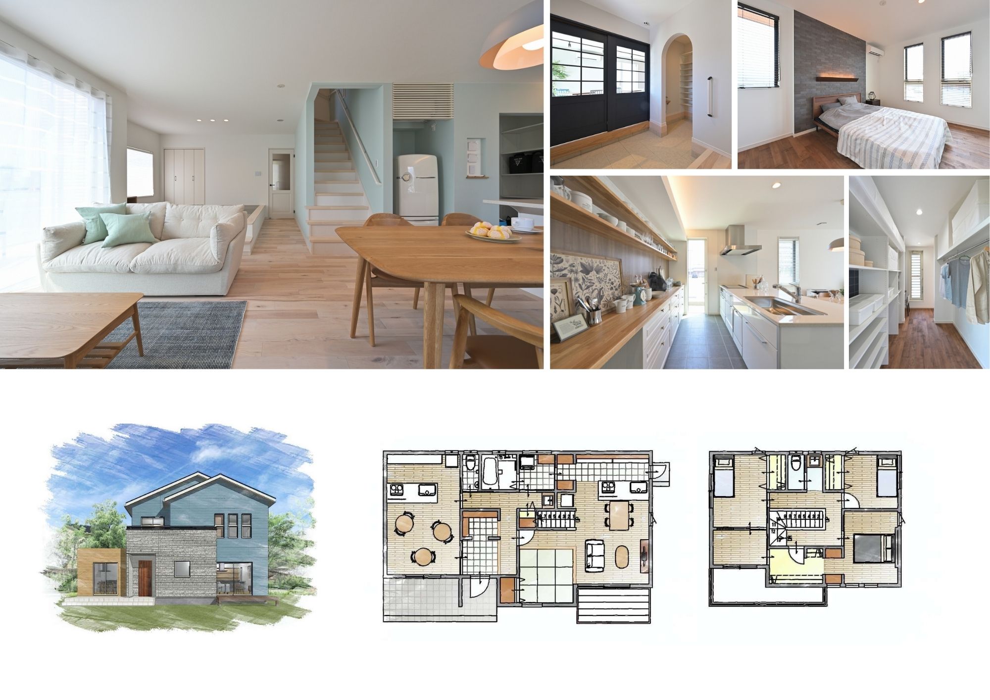 ー北欧ブルーで彩る家事動線に優れた住まいー