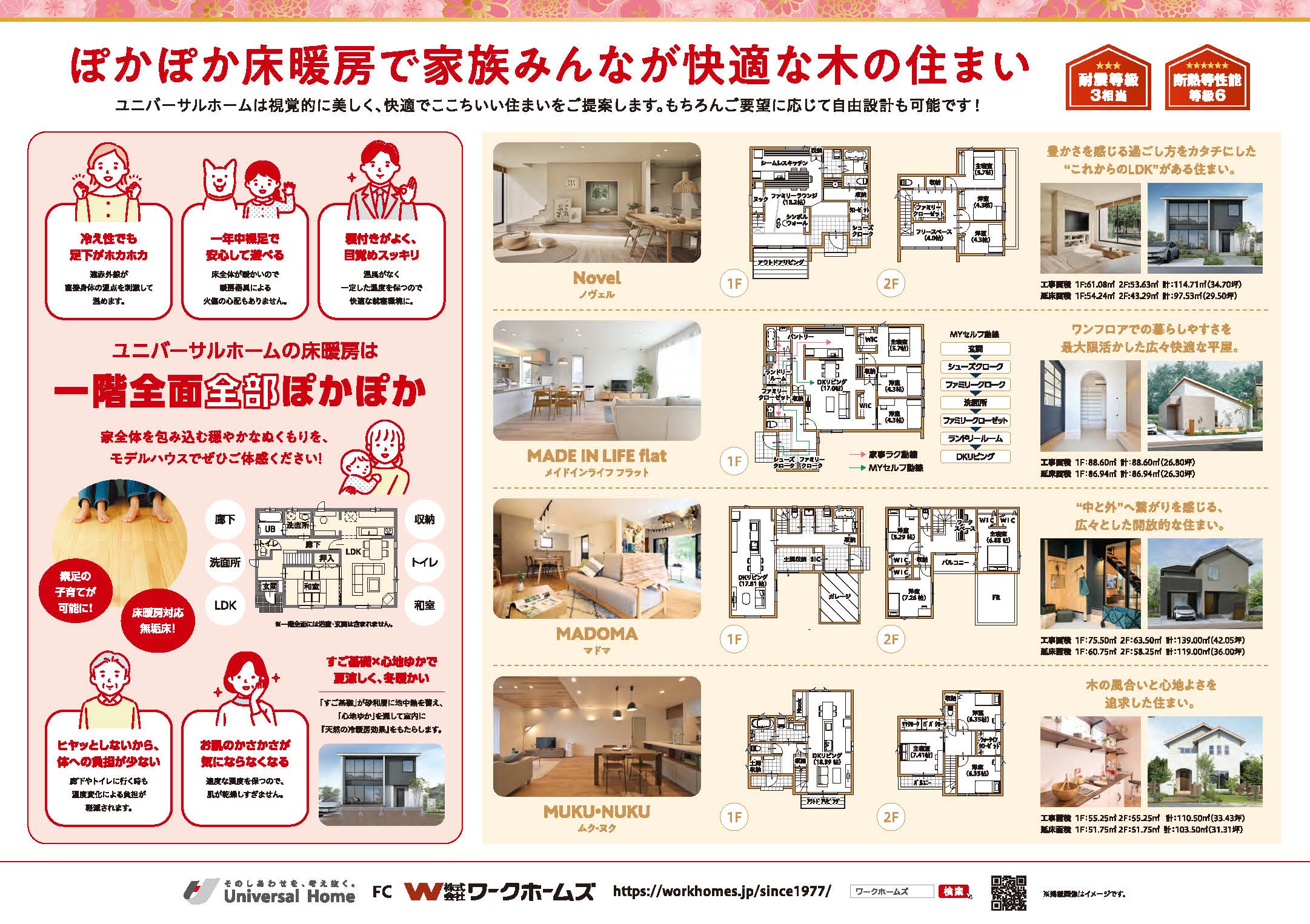 ぽかぽかユニバ♪新春キャンペーンのチラシ裏